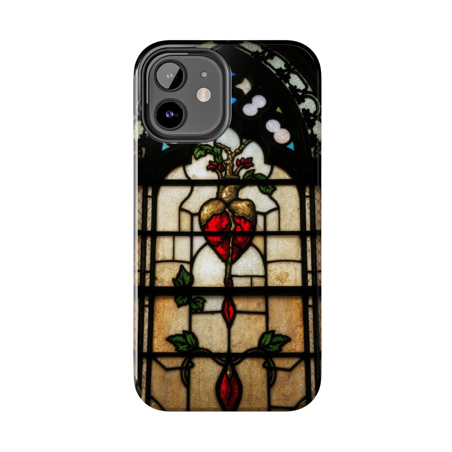 Stained Glass Heart Tough Phone Case - Unique Design for Protection & Style