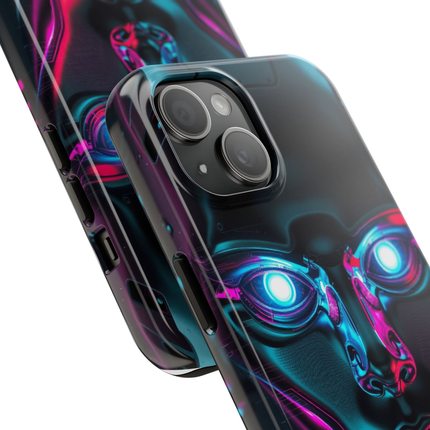 Futuristic Phone Case, Tough Phone Cover, Cyberpunk Style, Robot Design, Gift for Tech Lovers, Unique Phone Accessories