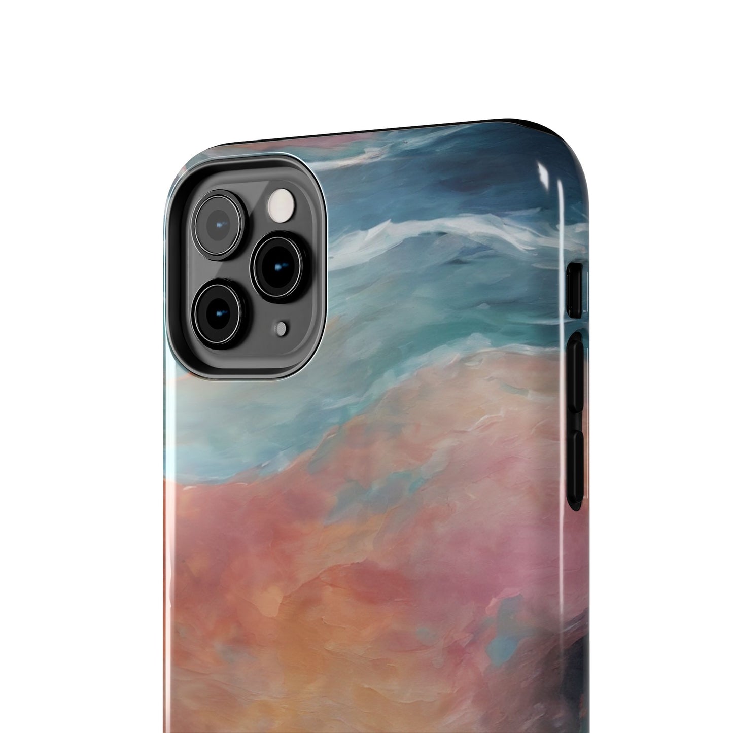 Artistic Painted Sea Tough Phone Case - Abstract Waves Design - for iPhone