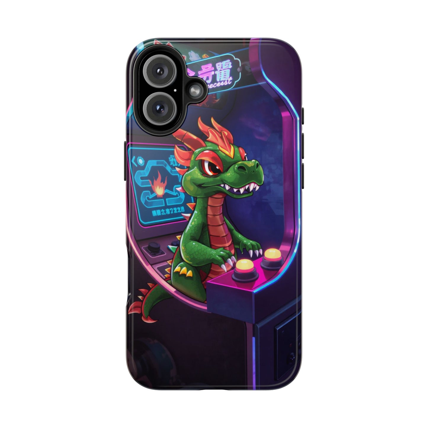 Retro Gamer Tough Phone Case with Dragon Design