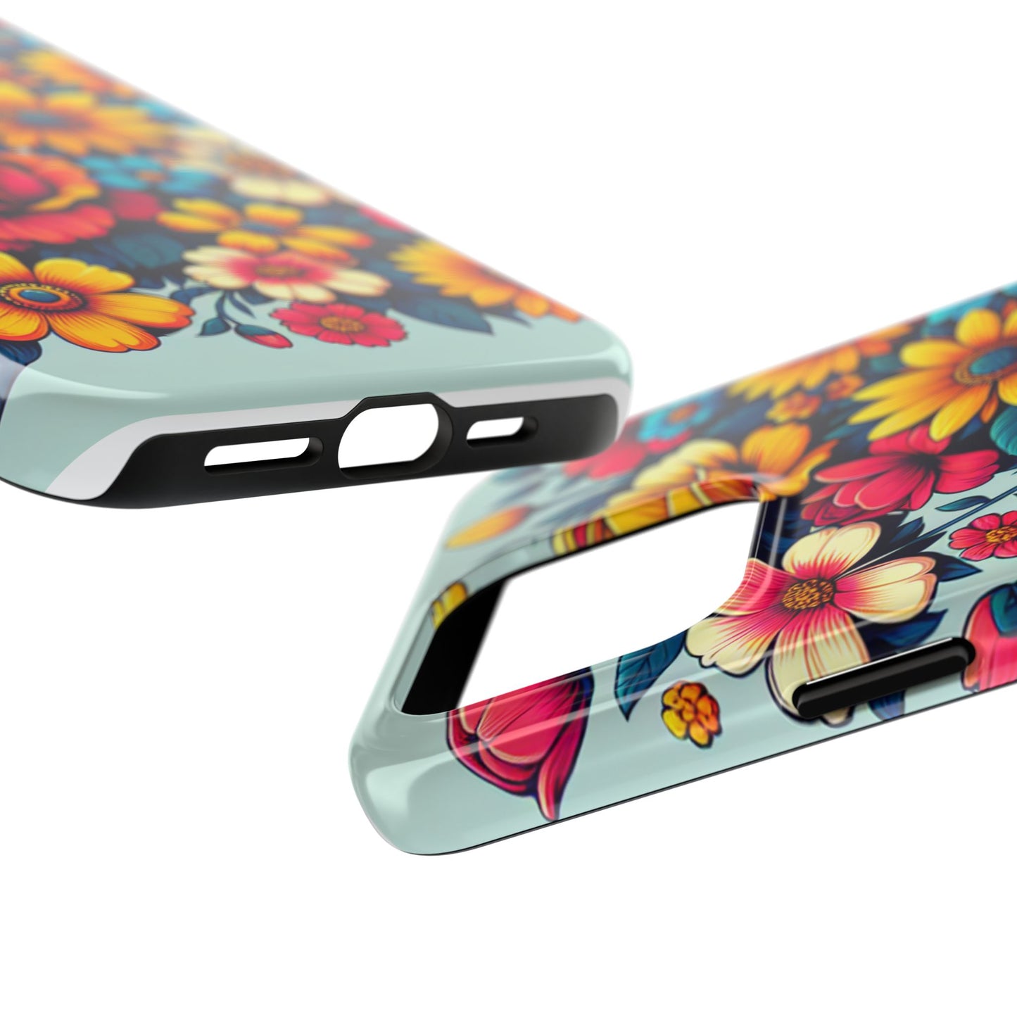Vibrant Floral Tough Phone Case - Colorful Flower Design - for iPhone