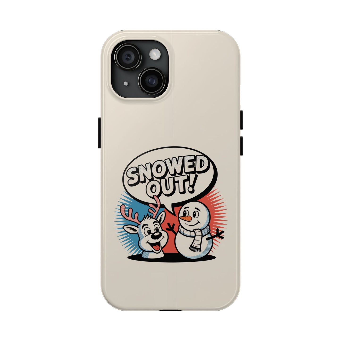 Snowman & Reindeer Tough Phone Case - Snowed Out Holiday Design