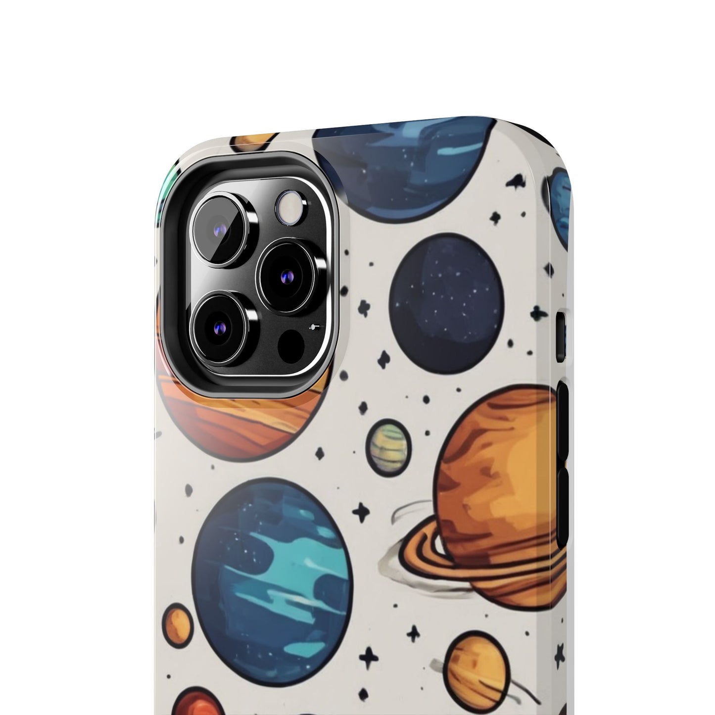 Cosmic Galaxy Tough Phone Case - Planetary Cartoon Design - for iPhone