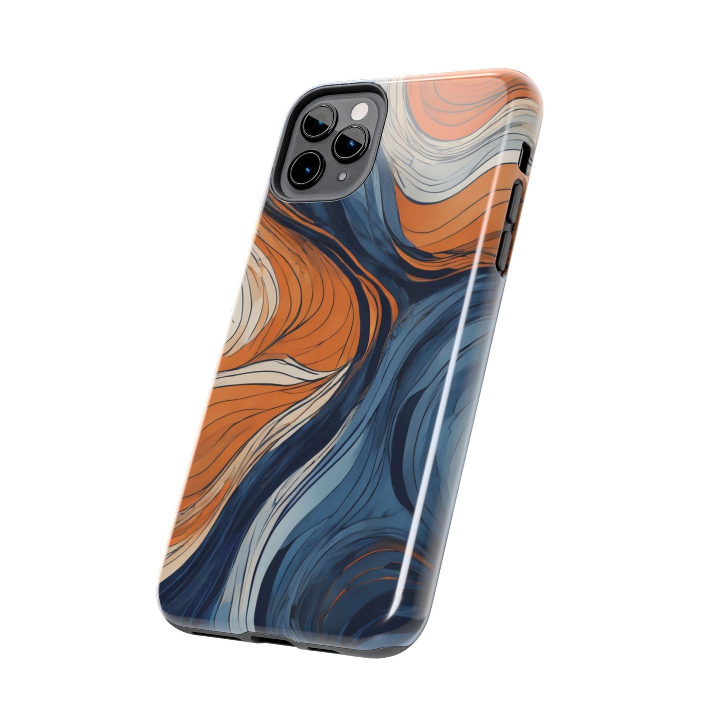 Artistic Tough Phone Case - Vibrant Abstract Waves Design - for iPhone