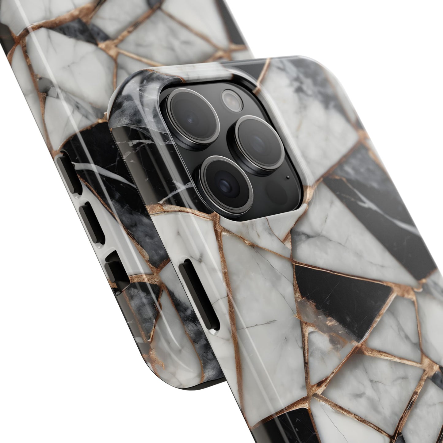 Elegant Marble Tough Phone Case - Stylish Protection for iPhone