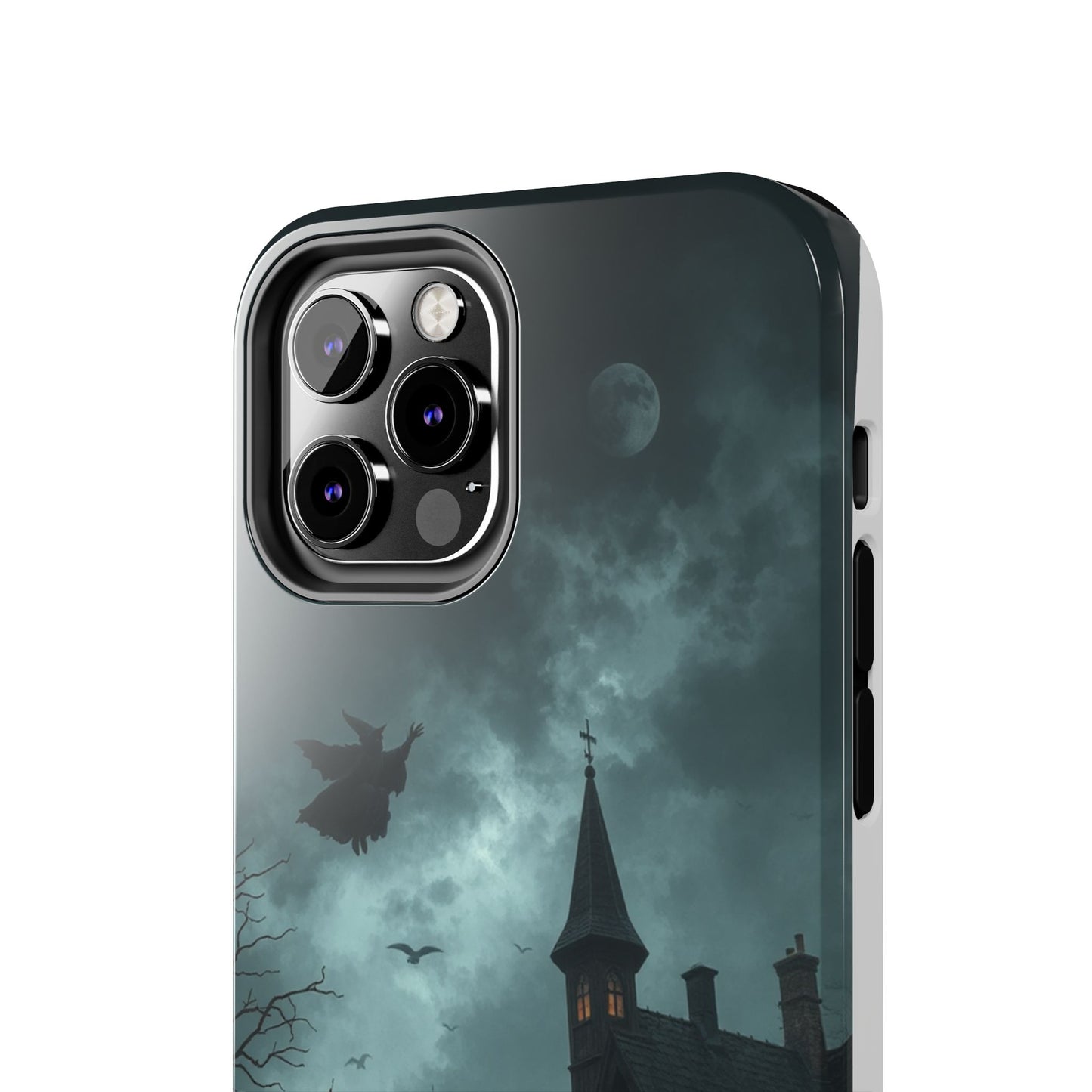 Halloween-Themed Tough Phone Case with Spooky House Design