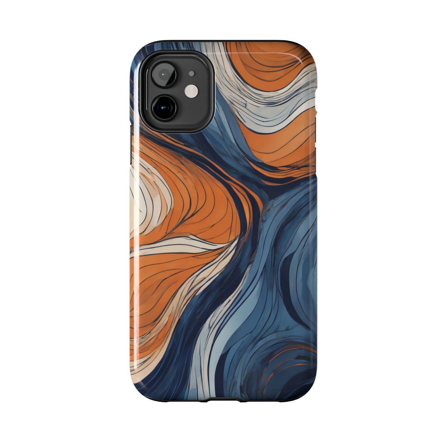 Artistic Tough Phone Case - Vibrant Abstract Waves Design - for iPhone