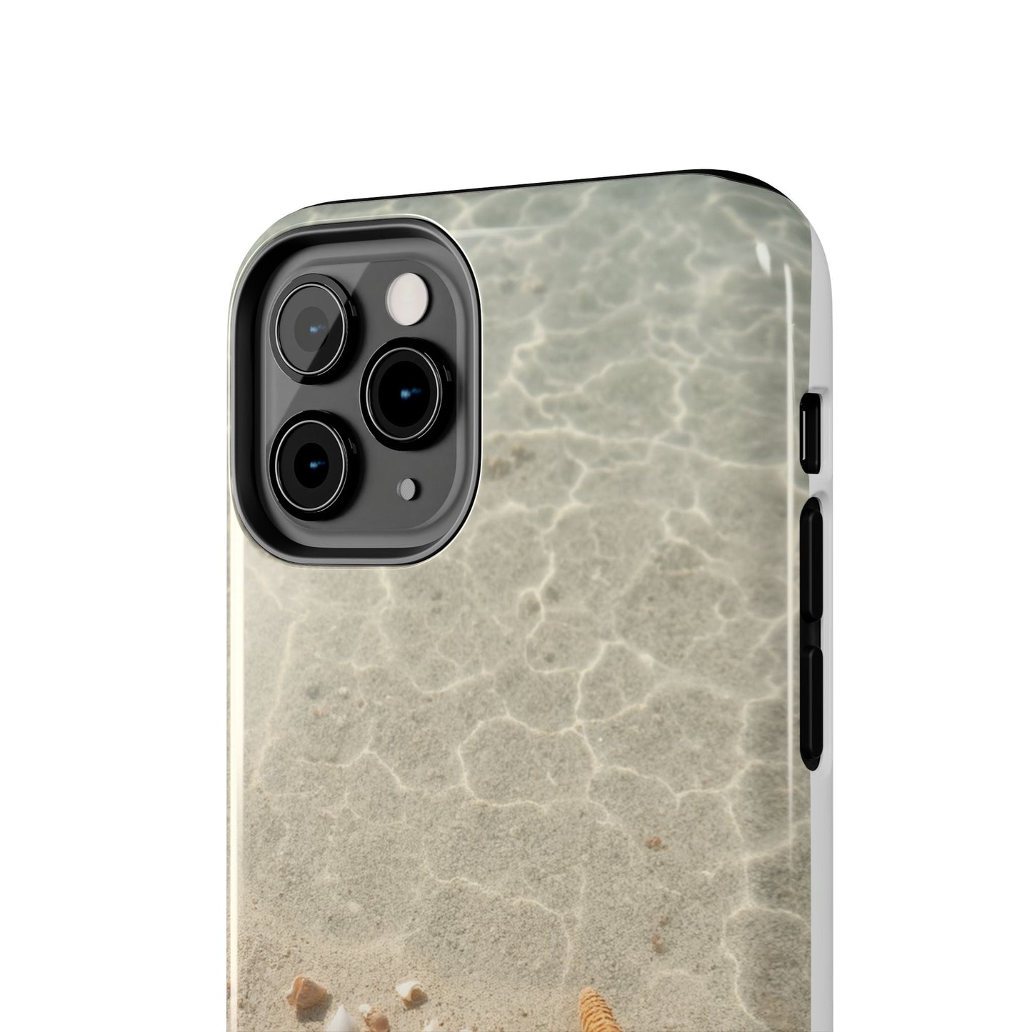Beach-Inspired Tough Phone Case with Starfish and Seashell Design
