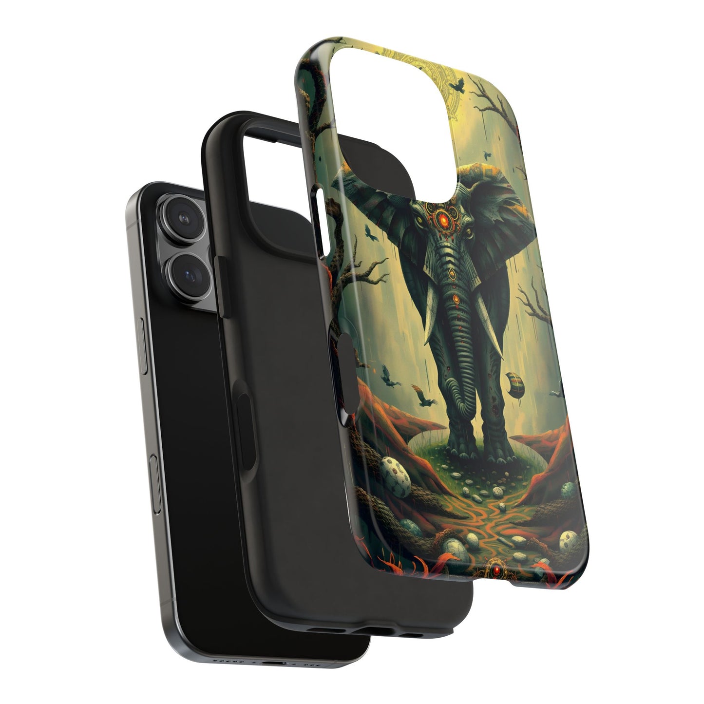 Mystical Forest Elephant Tough Phone Case | Vibrant Design for Nature Lovers - for iPhone