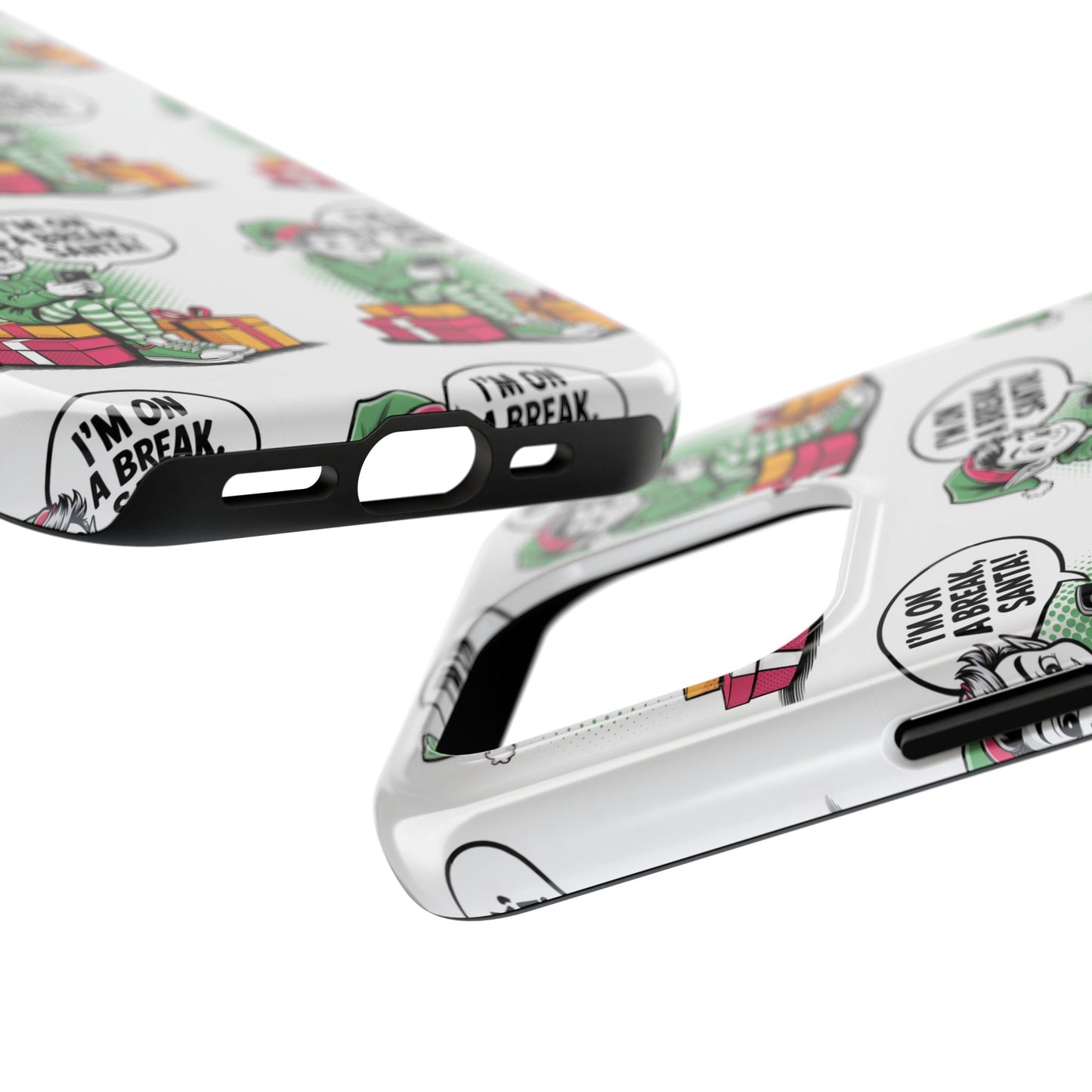 Christmas Elf Tough Phone Case - I'm on a Break, Santa Pattern!