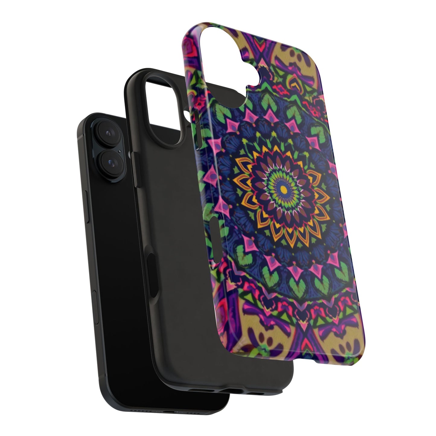 Vibrant Mandala Tough Phone Case - Colorful, Purple Fusion, Durable Protection for Your Device - for iPhone