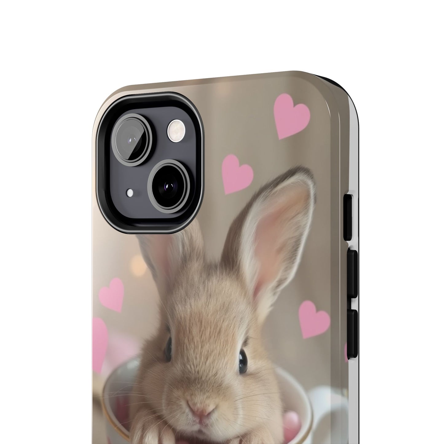 Adorable Bunny Phone Case with Heart Design - Cute Gift for Animal Lovers