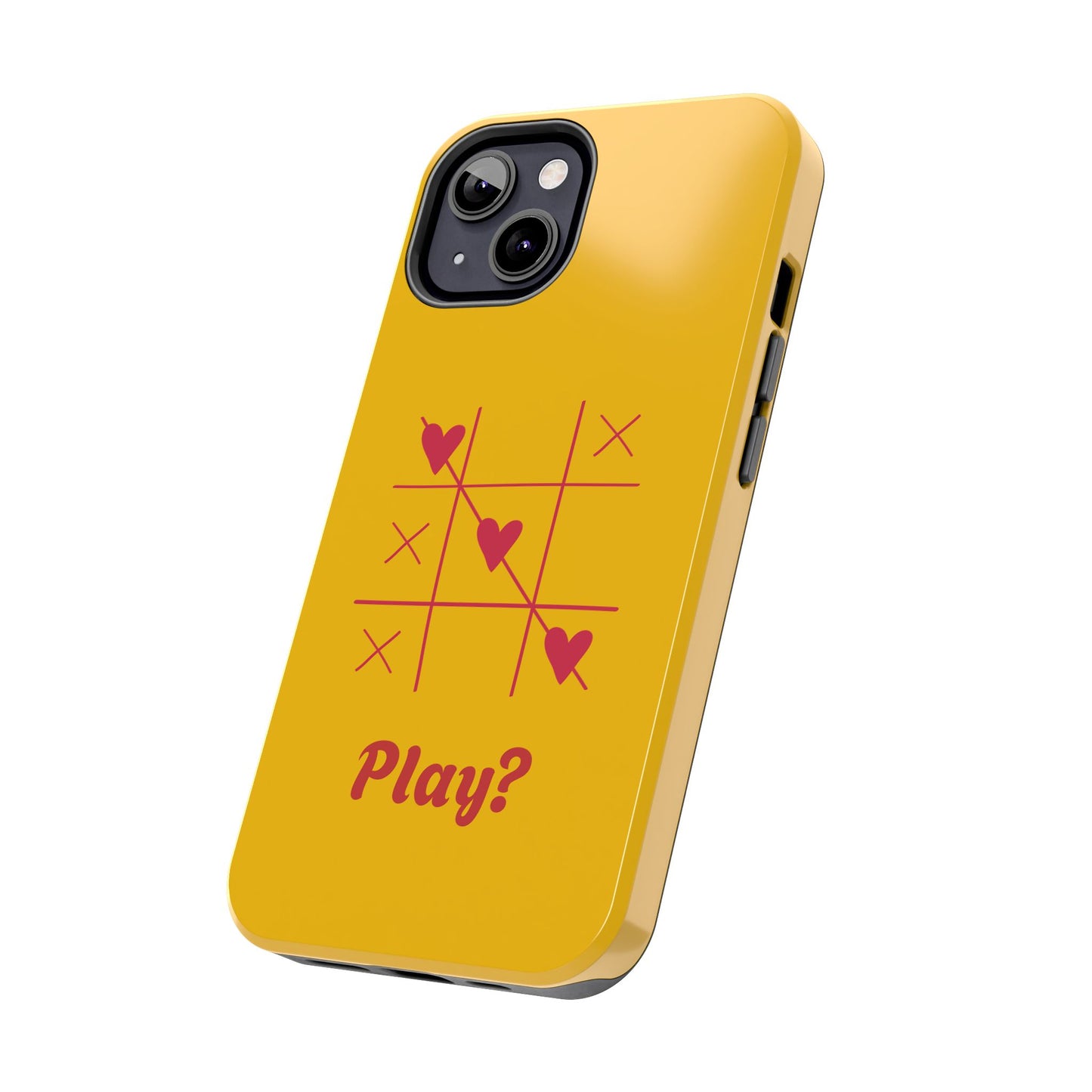 Heart Game Tough Phone Case - Fun Yellow Design for Gamers & Loved Ones - for iPhone