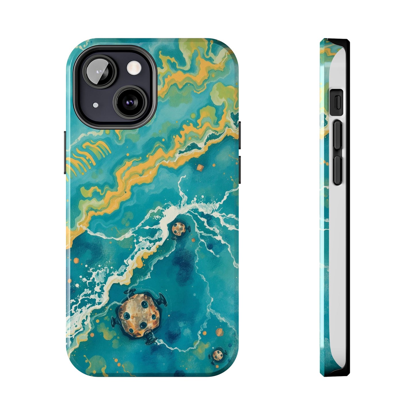 Ocean Wave Tough Phone Case – Durable Protection with Abstract Art Design