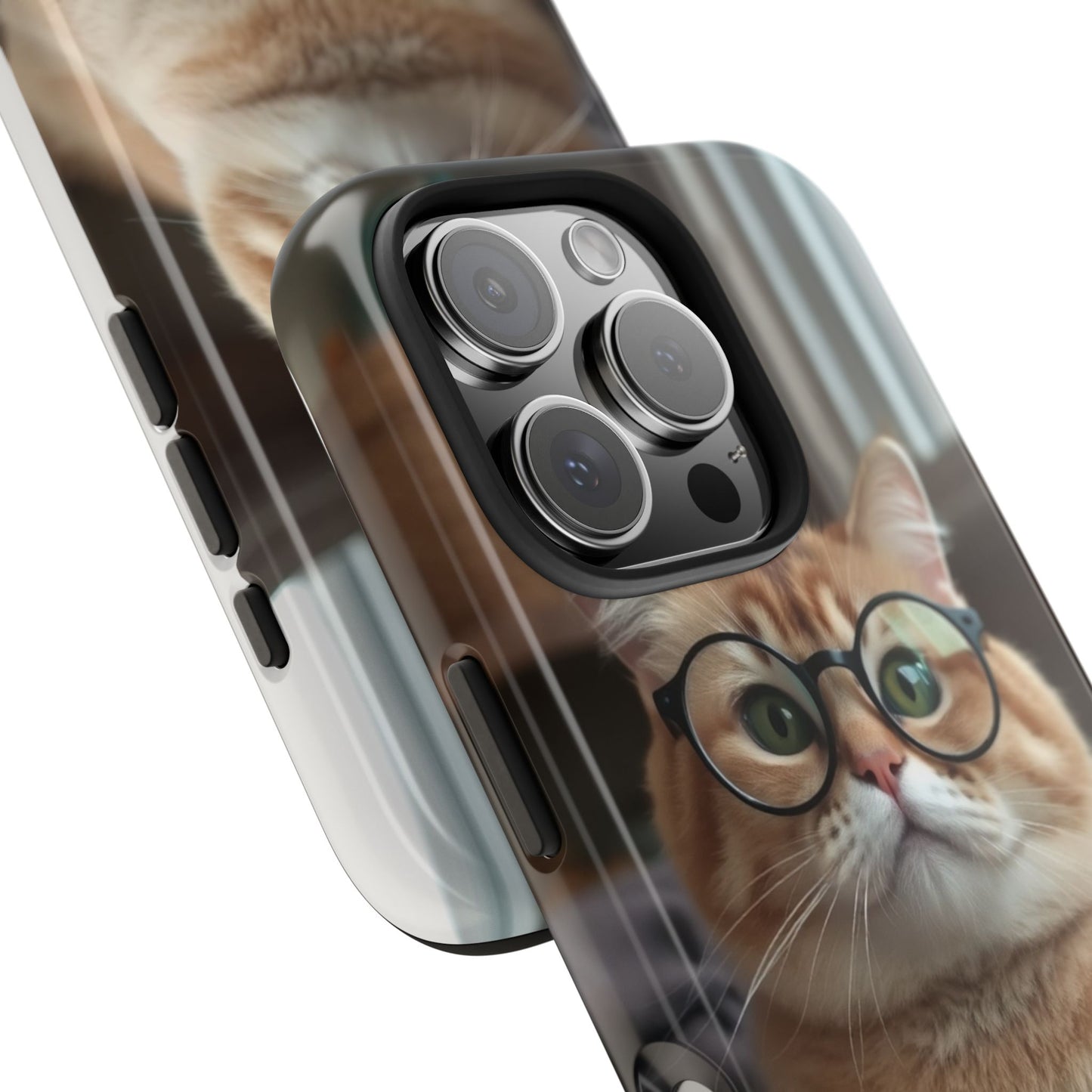Cute Cat Glasses Tough Phone Case - Fun & Stylish Protection for Cat Lovers