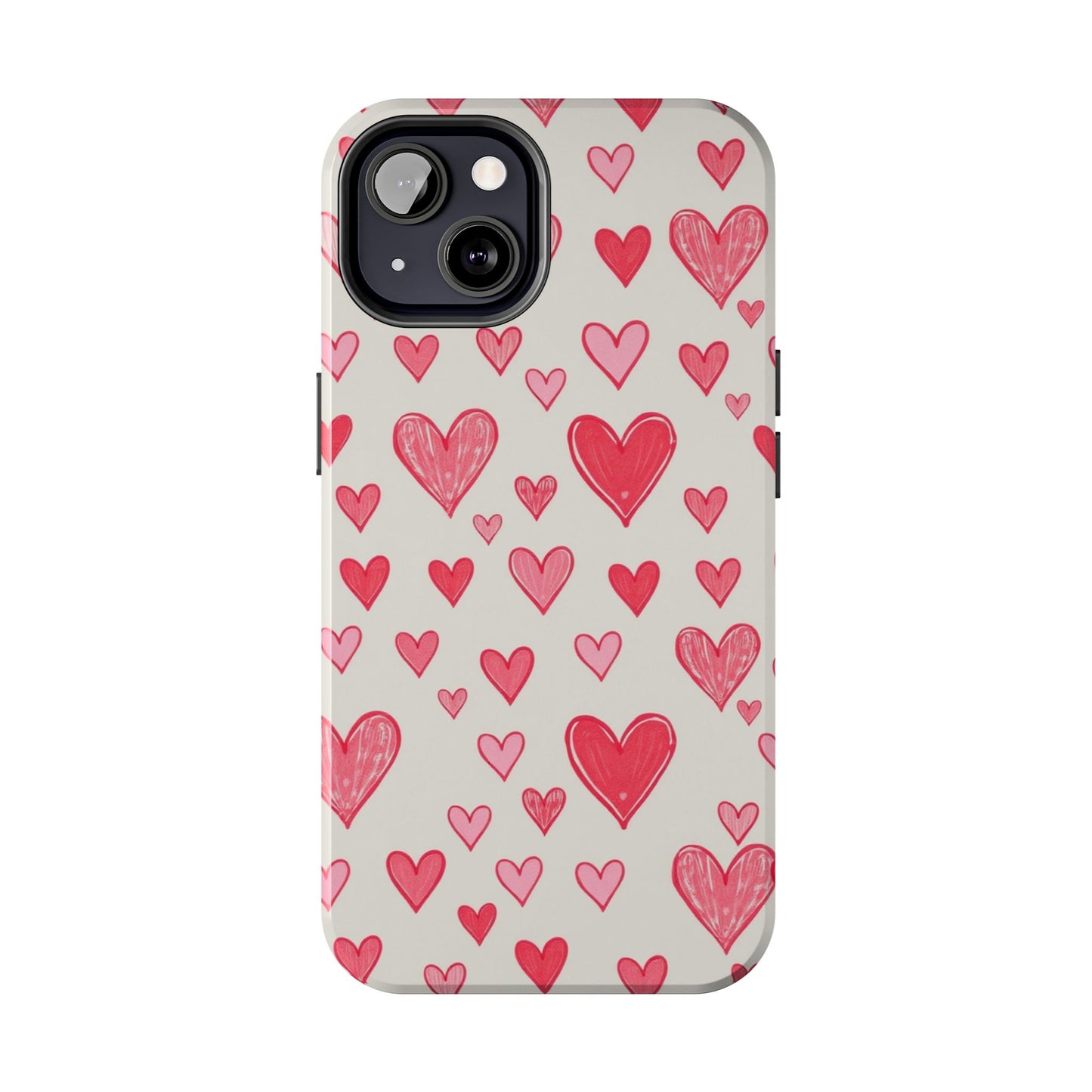 Heart Pattern Tough Phone Case - Cute and Stylish Protection