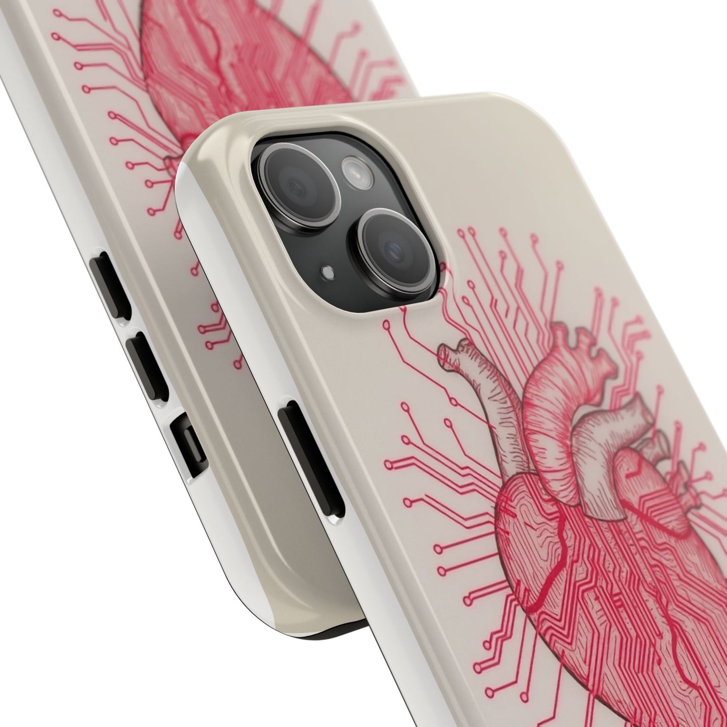 Heart Circuit Tough Phone Case – Unique Tech-Inspired Design for Tech Lovers
