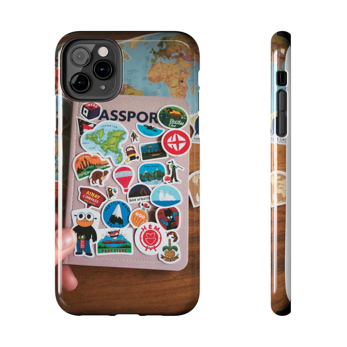 Adventure Stickers Phone Case - Tough Protection for Travel Lovers