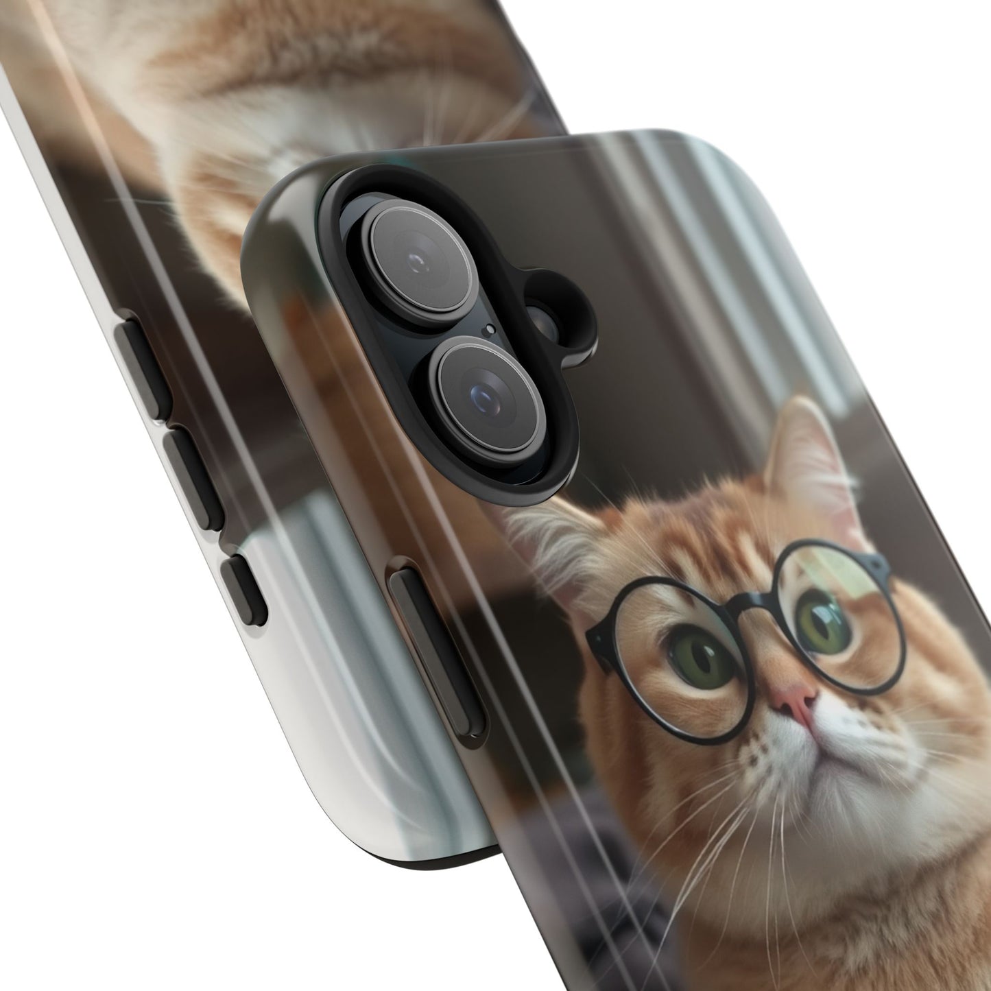 Cute Cat Glasses Tough Phone Case - Fun & Stylish Protection for Cat Lovers