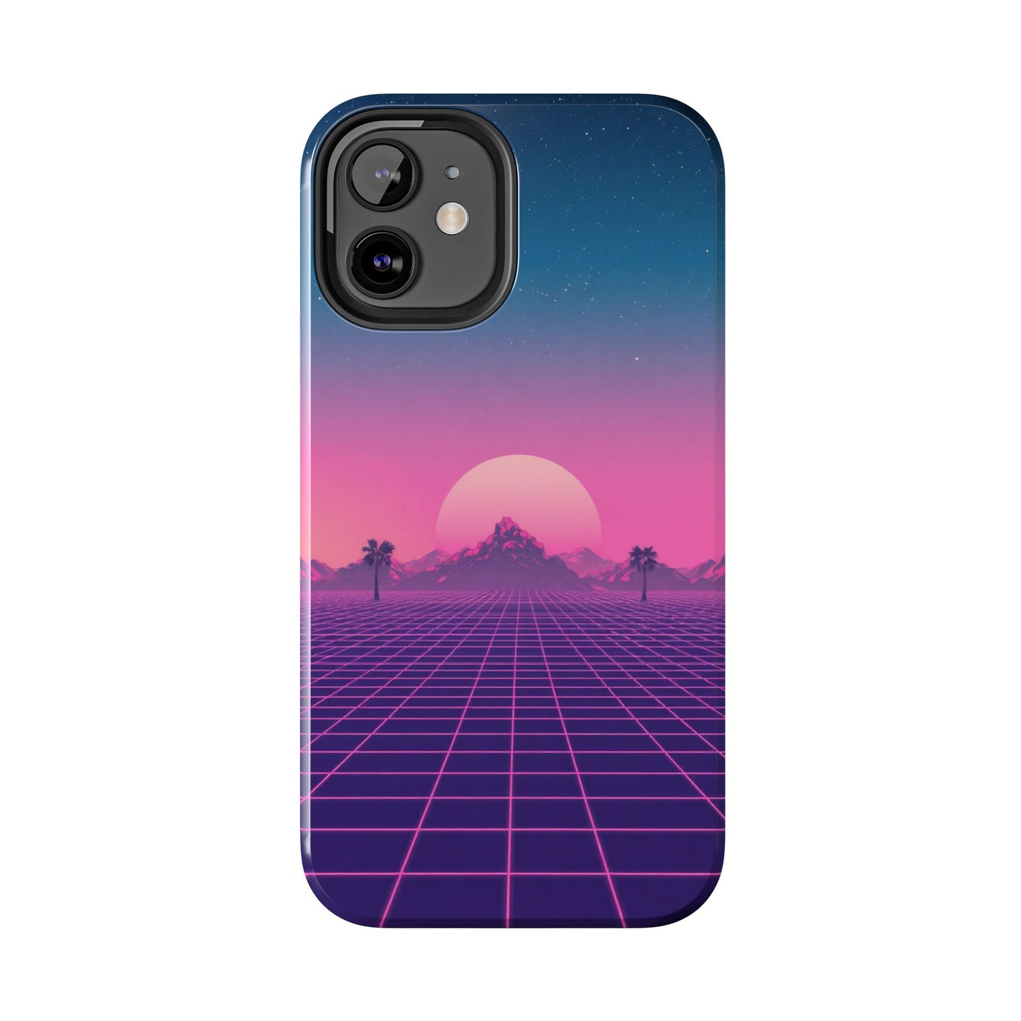 Retro Aesthetic Tough Phone Case - Vibrant Sunset Design