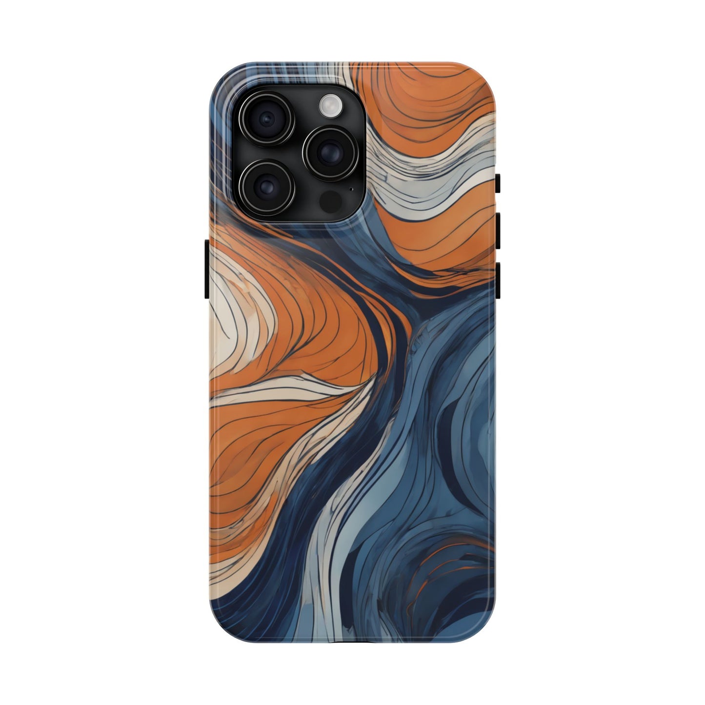 Artistic Tough Phone Case - Vibrant Abstract Waves Design - for iPhone
