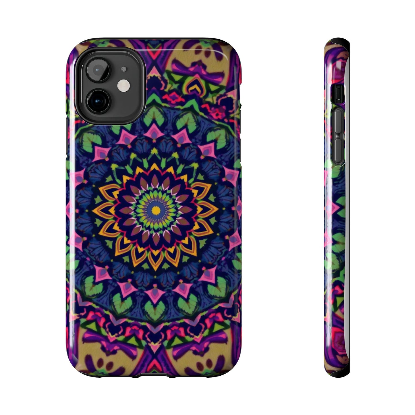 Vibrant Mandala Tough Phone Case - Colorful, Purple Fusion, Durable Protection for Your Device - for iPhone