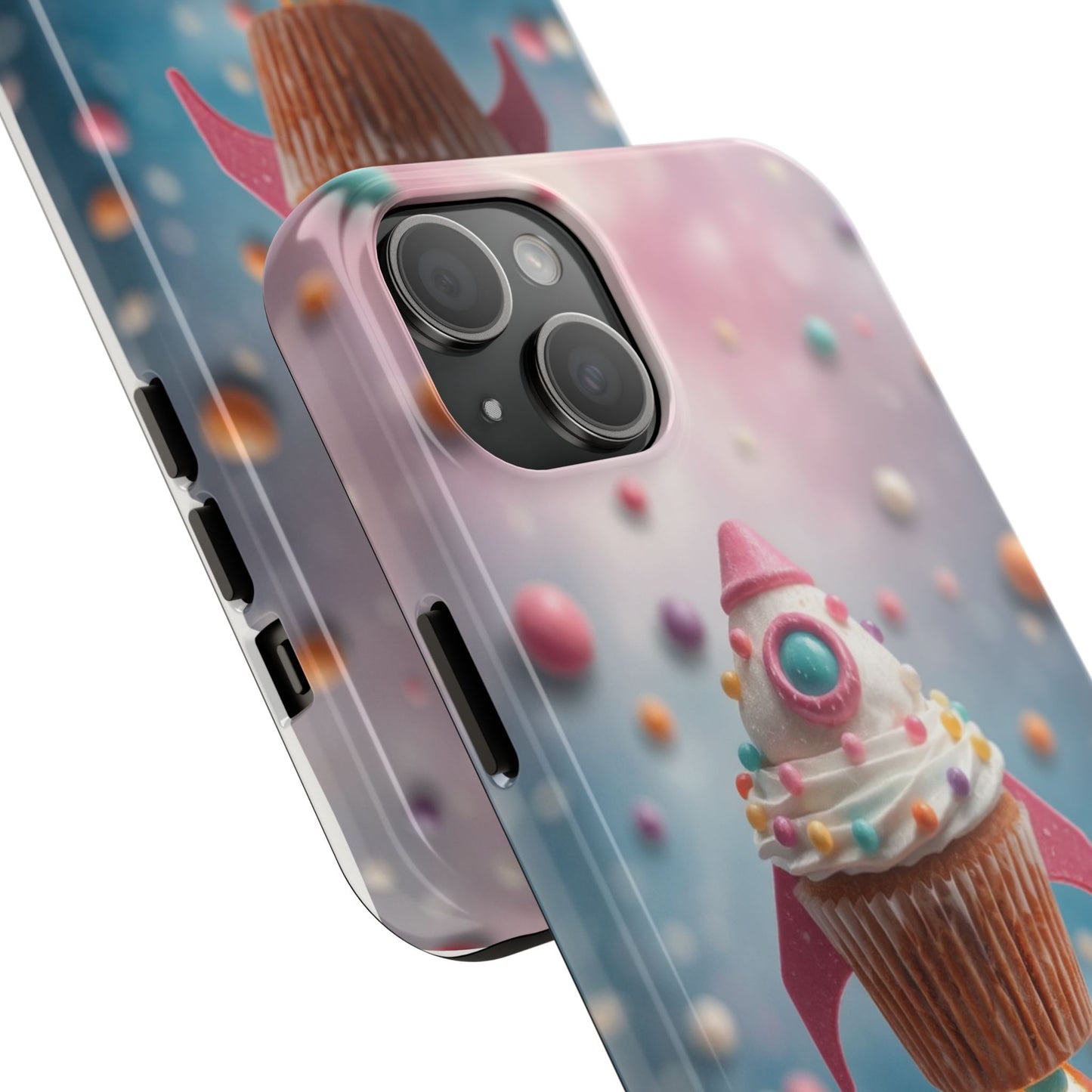 Whimsical Rocket Cupcake Phone Case - Fun Protective Case for Kids and Teens