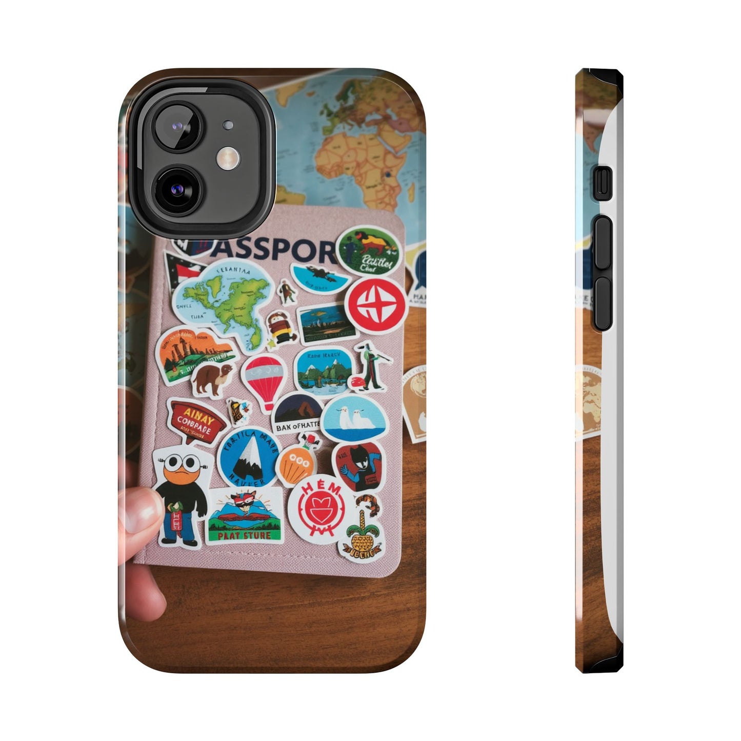 Adventure Stickers Phone Case - Tough Protection for Travel Lovers