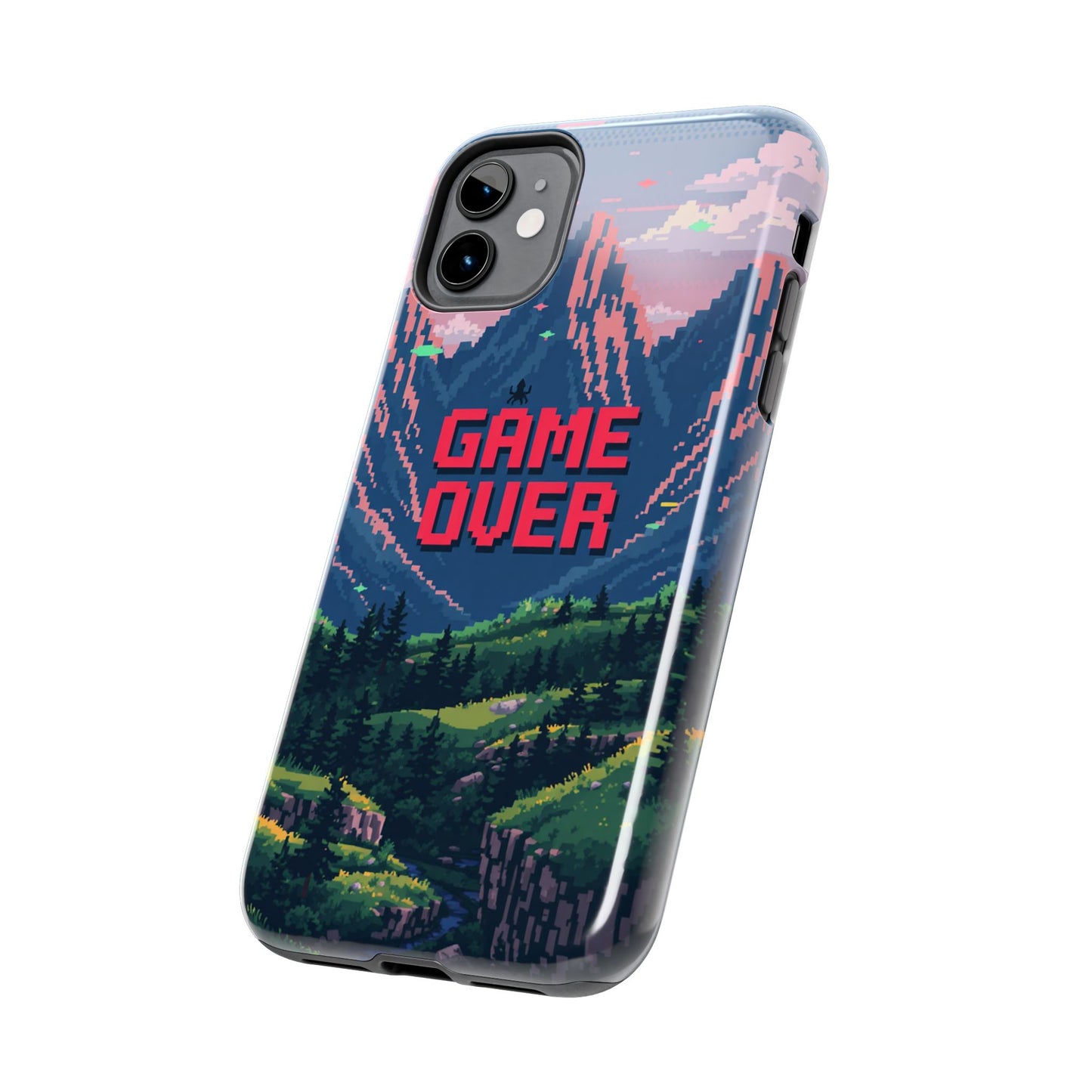 Pixel Art Tough Phone Case - 'Game Over' Design for Gamers