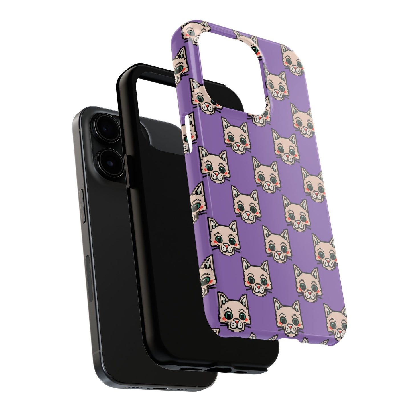 Cute Pixel Cat Tough Phone Case – Fun and Durable Protection for Cat Lovers - for iPhone
