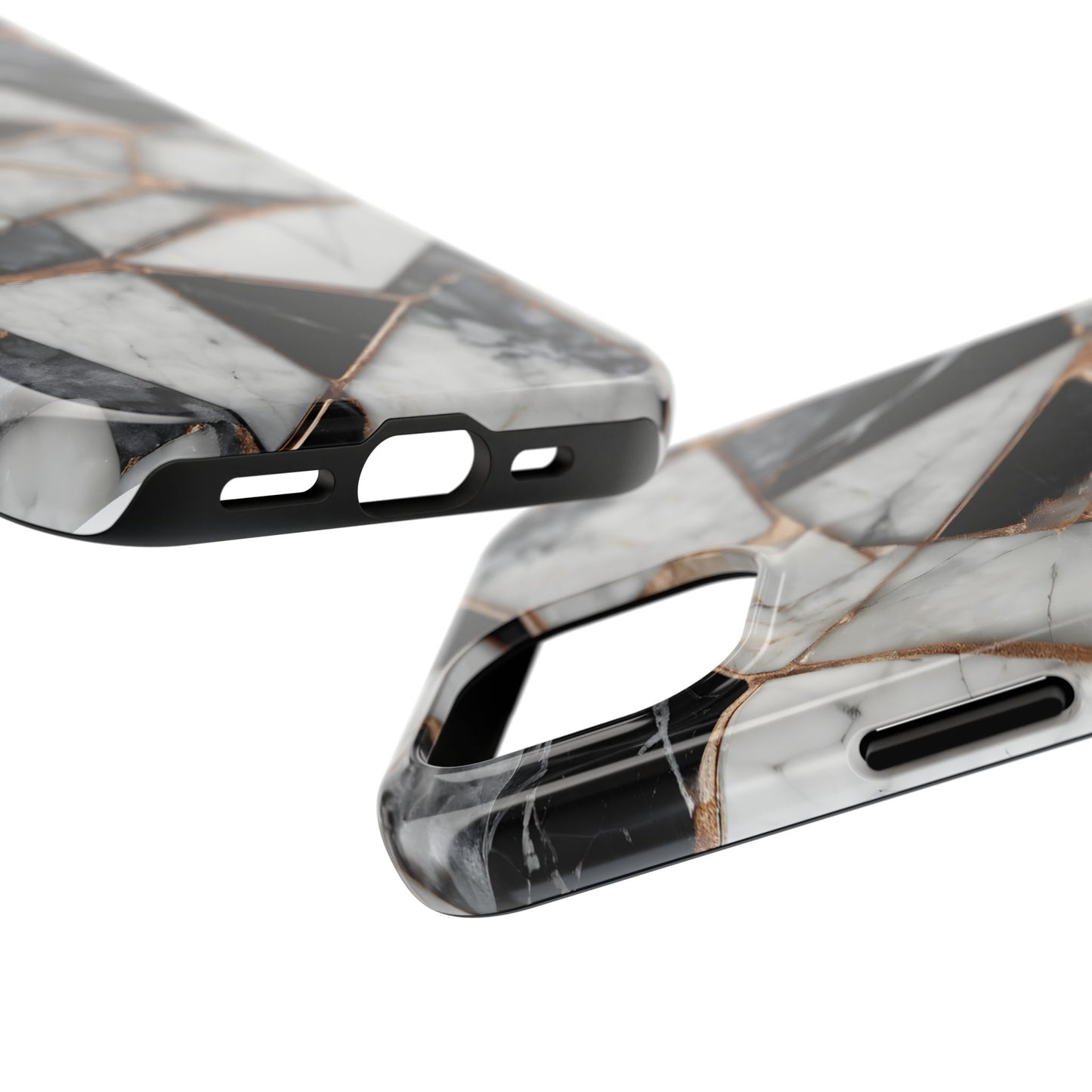 Elegant Marble Tough Phone Case - Stylish Protection for iPhone