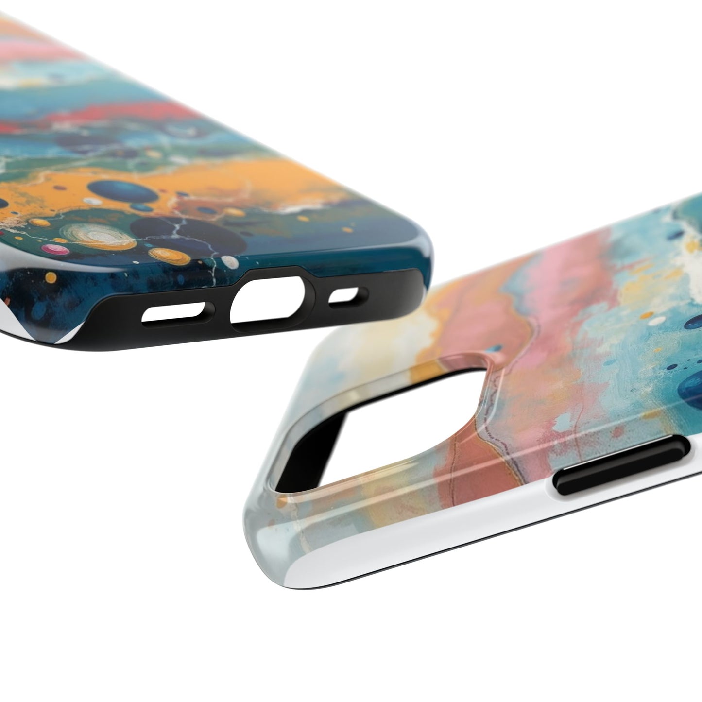 Artistic Tough Phone Case - Vibrant Waves Design for Unique Style