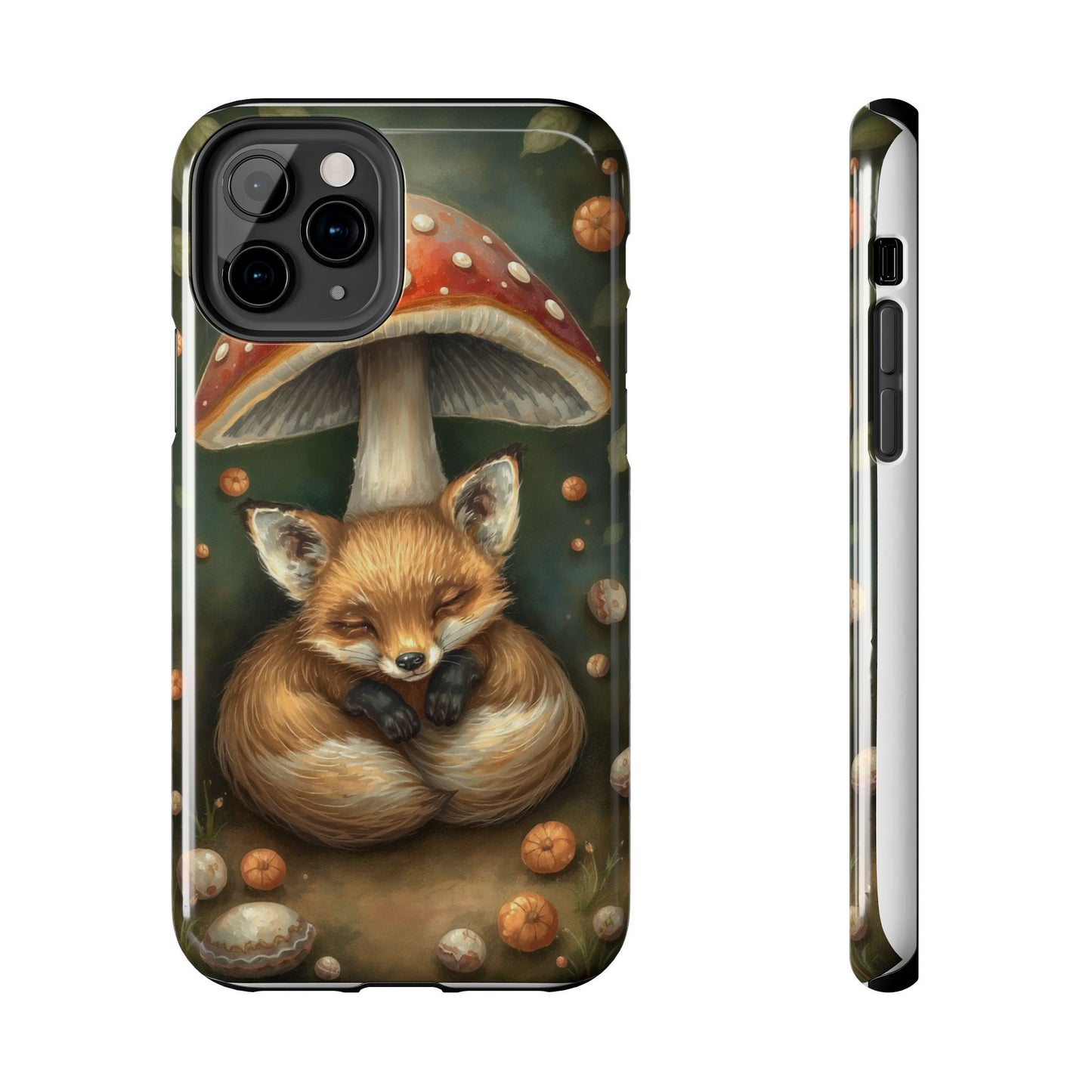 Cute Fox & Mushroom Phone Case - Tough Protective Cover