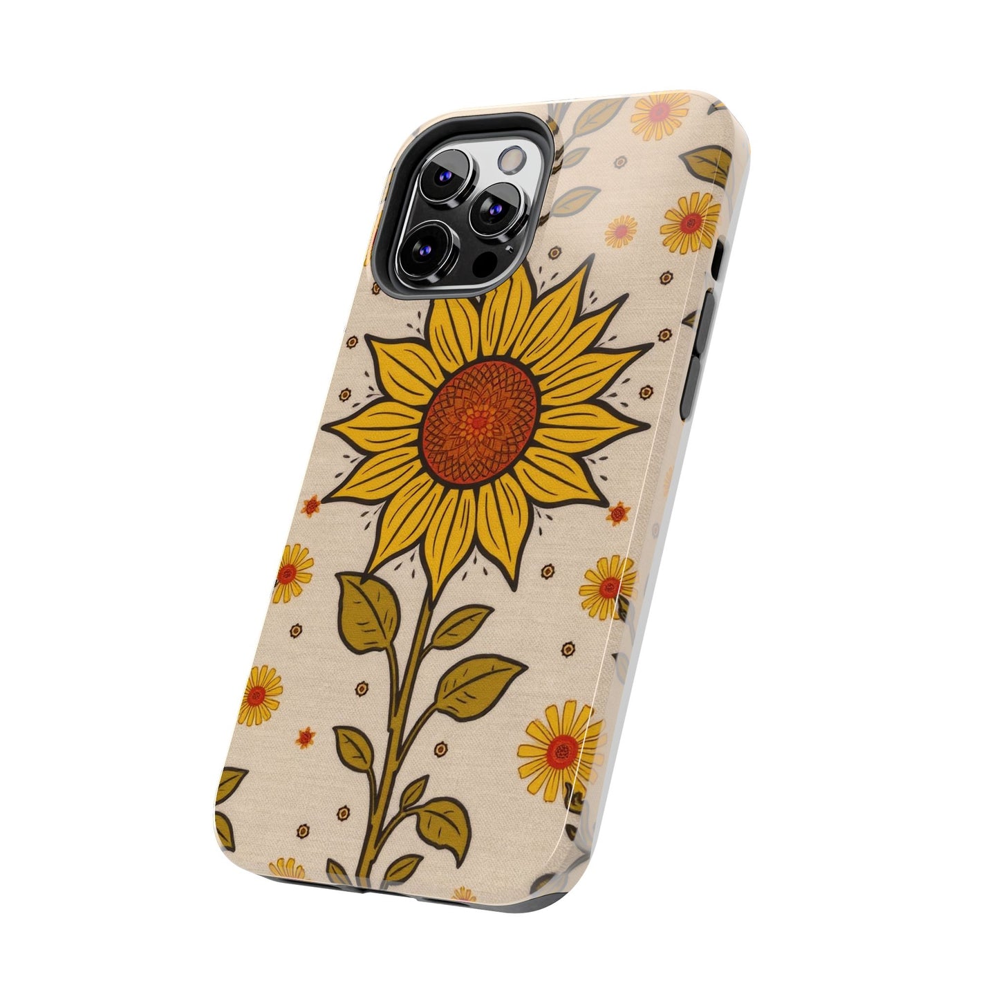 Bright Sunflower Origins Tough Phone Case - Floral Design for Nature Lovers - for iPhone