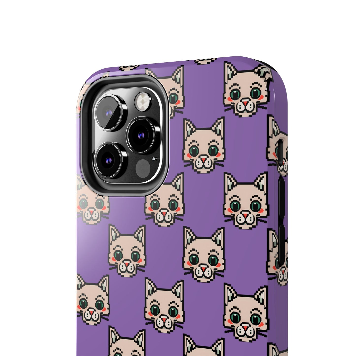 Cute Pixel Cat Tough Phone Case – Fun and Durable Protection for Cat Lovers - for iPhone