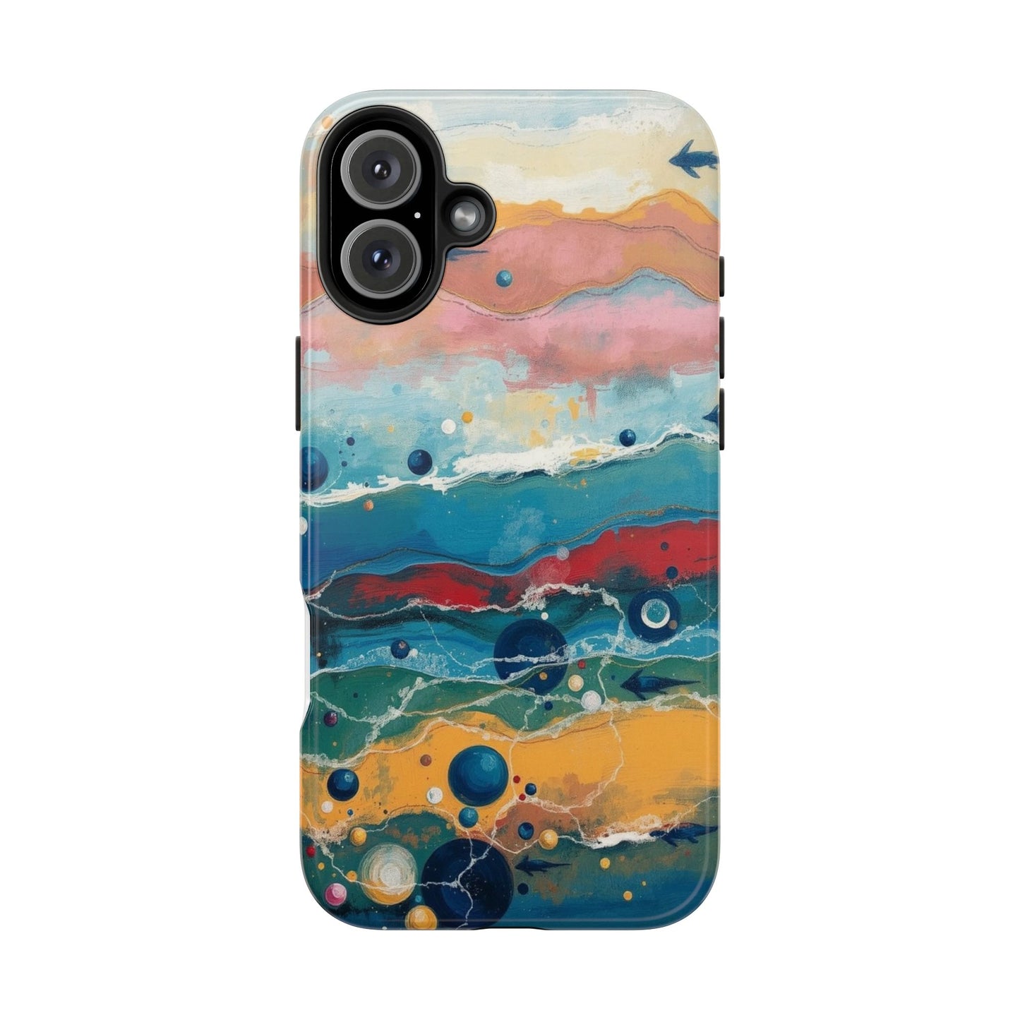 Artistic Tough Phone Case - Vibrant Waves Design for Unique Style