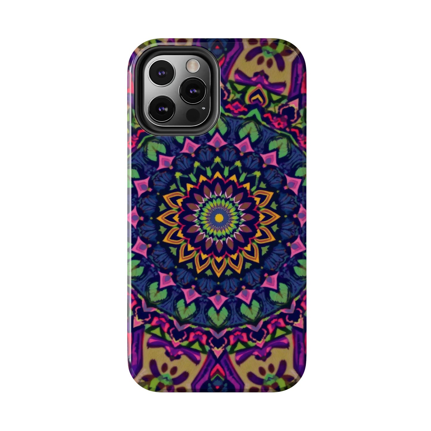Vibrant Mandala Tough Phone Case - Colorful, Purple Fusion, Durable Protection for Your Device - for iPhone
