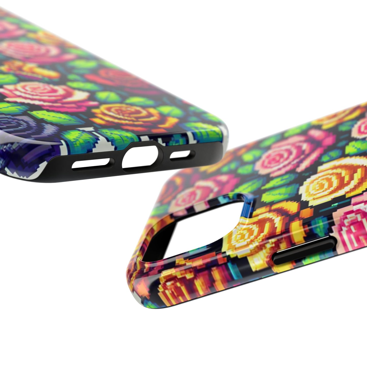 Pixel Art Roses Tough Phone Case - Stylish Protection - for iPhone