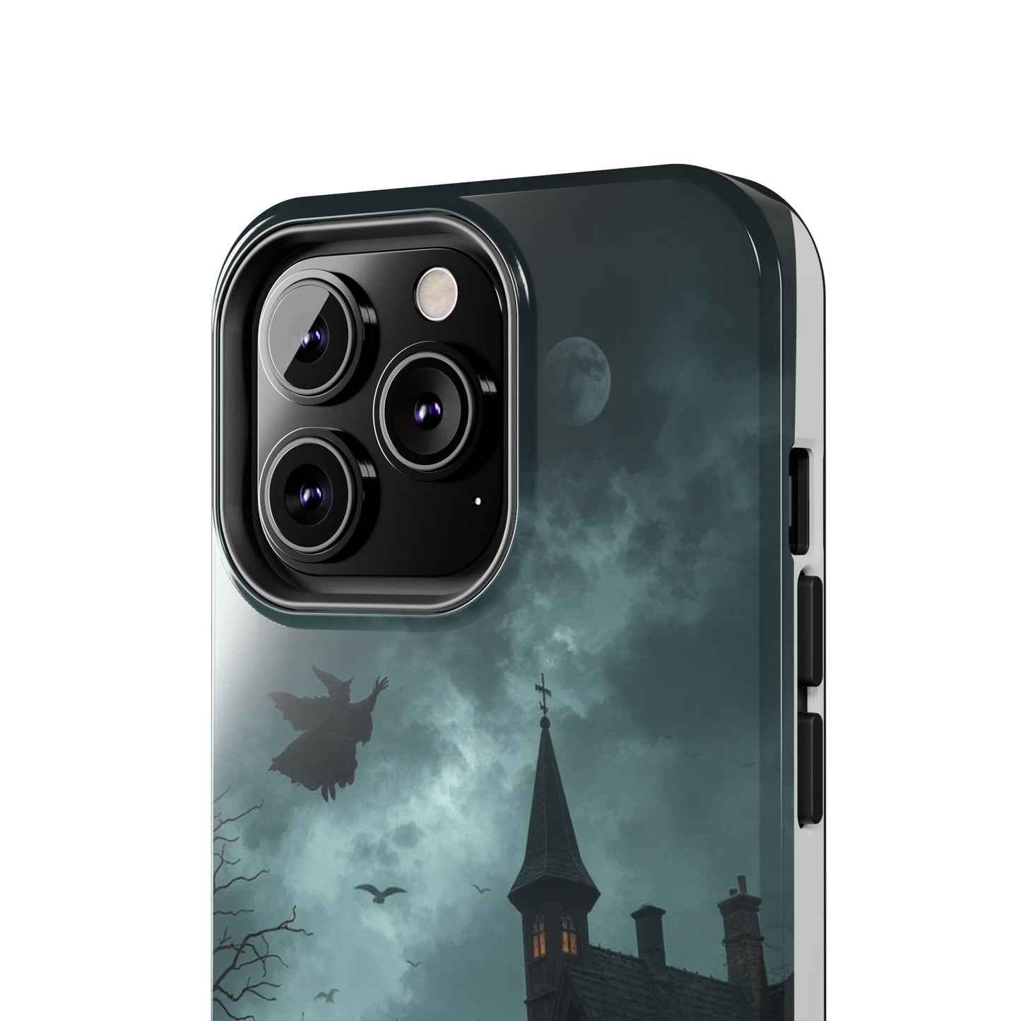 Halloween-Themed Tough Phone Case with Spooky House Design