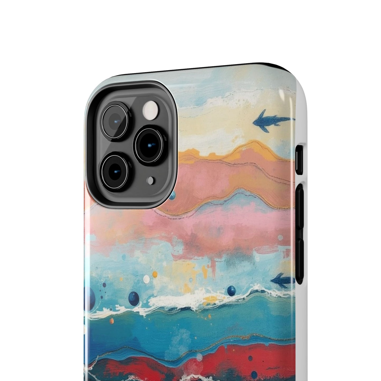 Artistic Tough Phone Case - Vibrant Waves Design for Unique Style