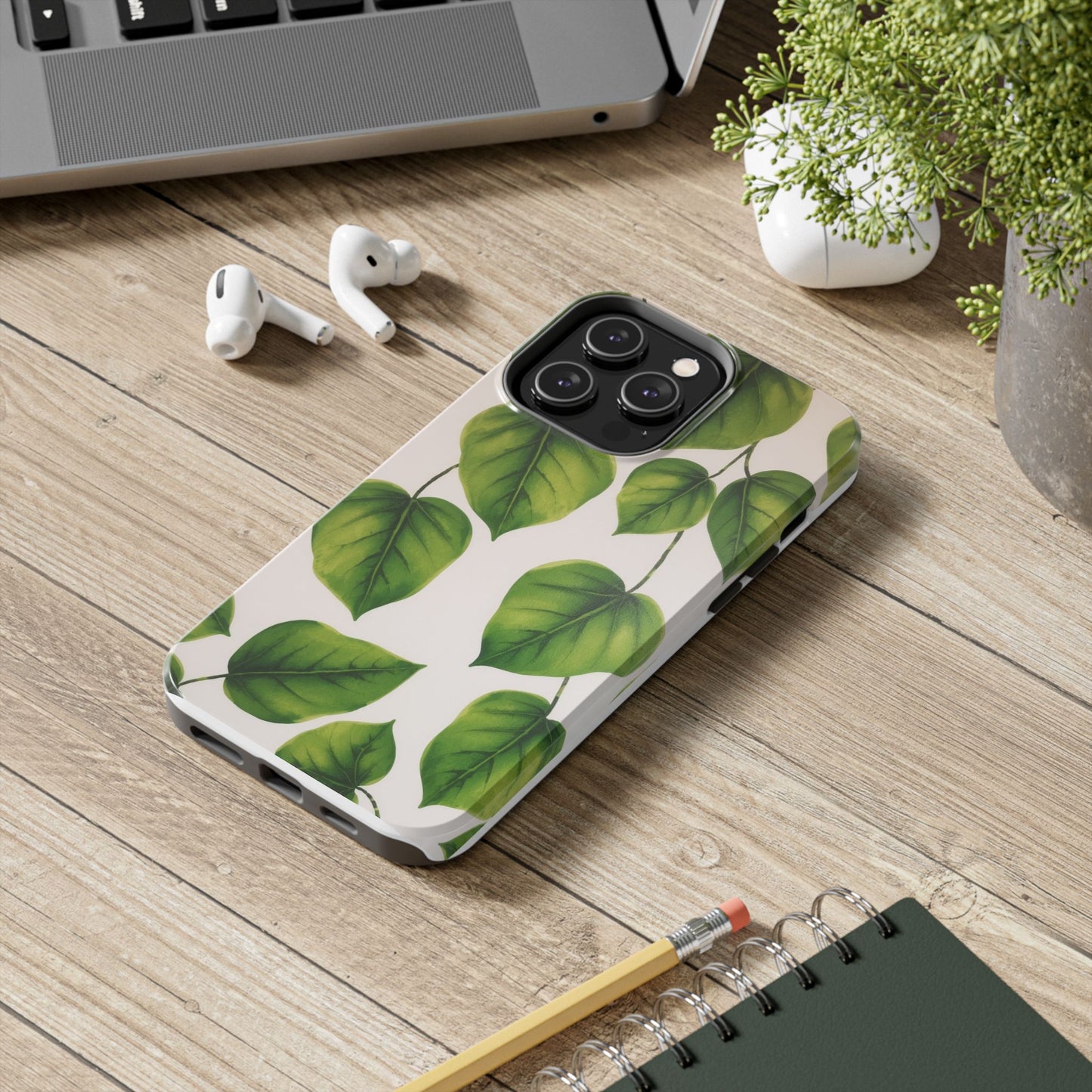 Tough Phone Cases with Green Leaf Design | Eco-Friendly Protection for Nature Lovers