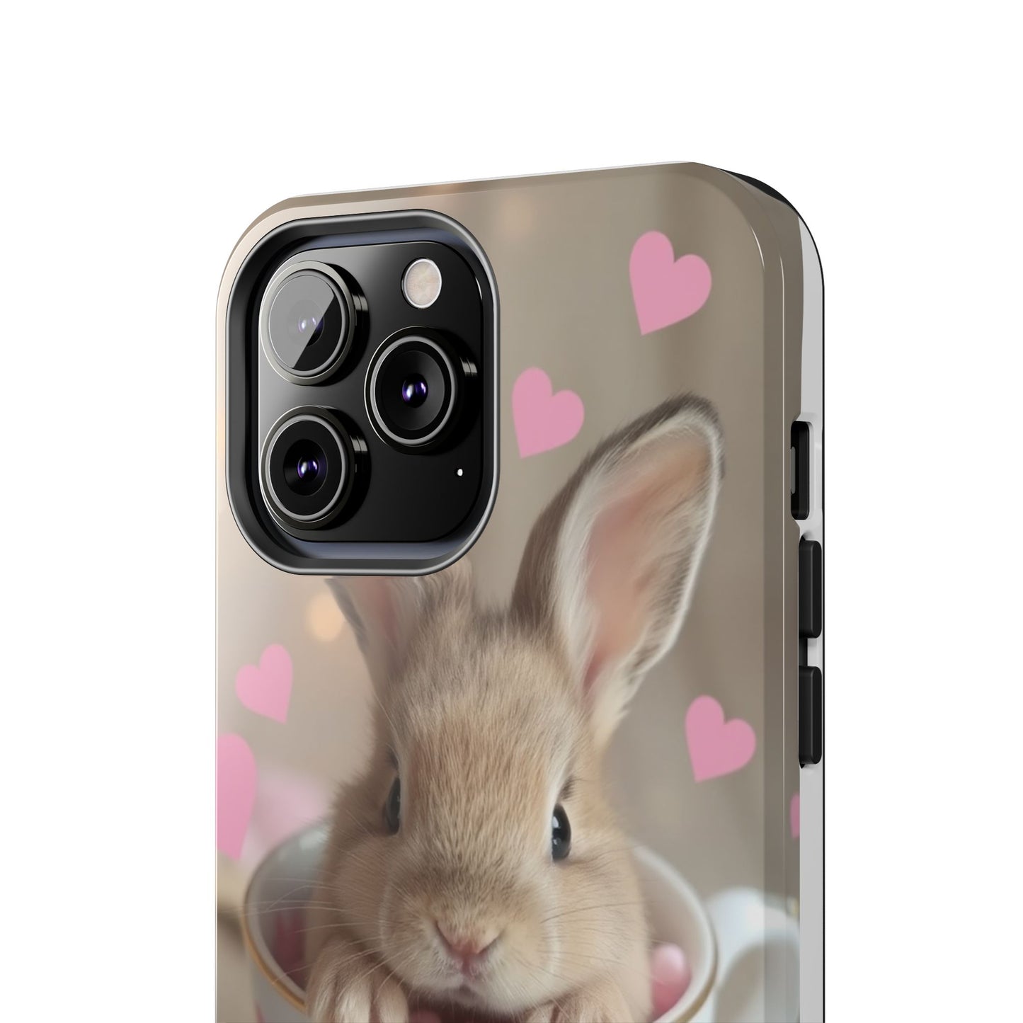 Adorable Bunny Phone Case with Heart Design - Cute Gift for Animal Lovers