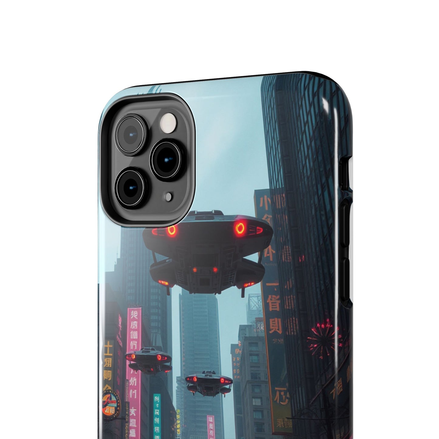 Futuristic City Tough Phone Case - Sci-Fi Design for Urban Explorers
