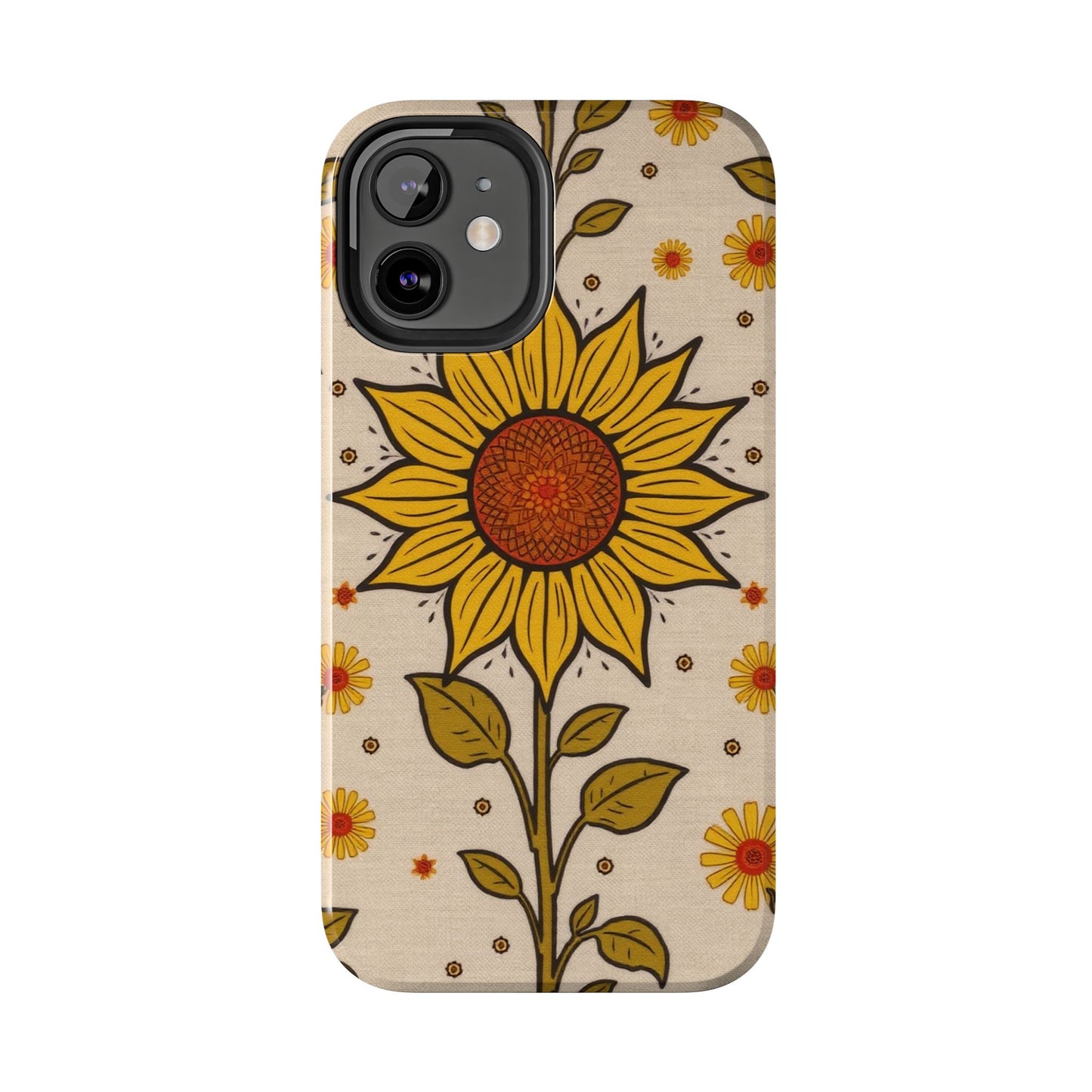 Bright Sunflower Origins Tough Phone Case - Floral Design for Nature Lovers - for iPhone
