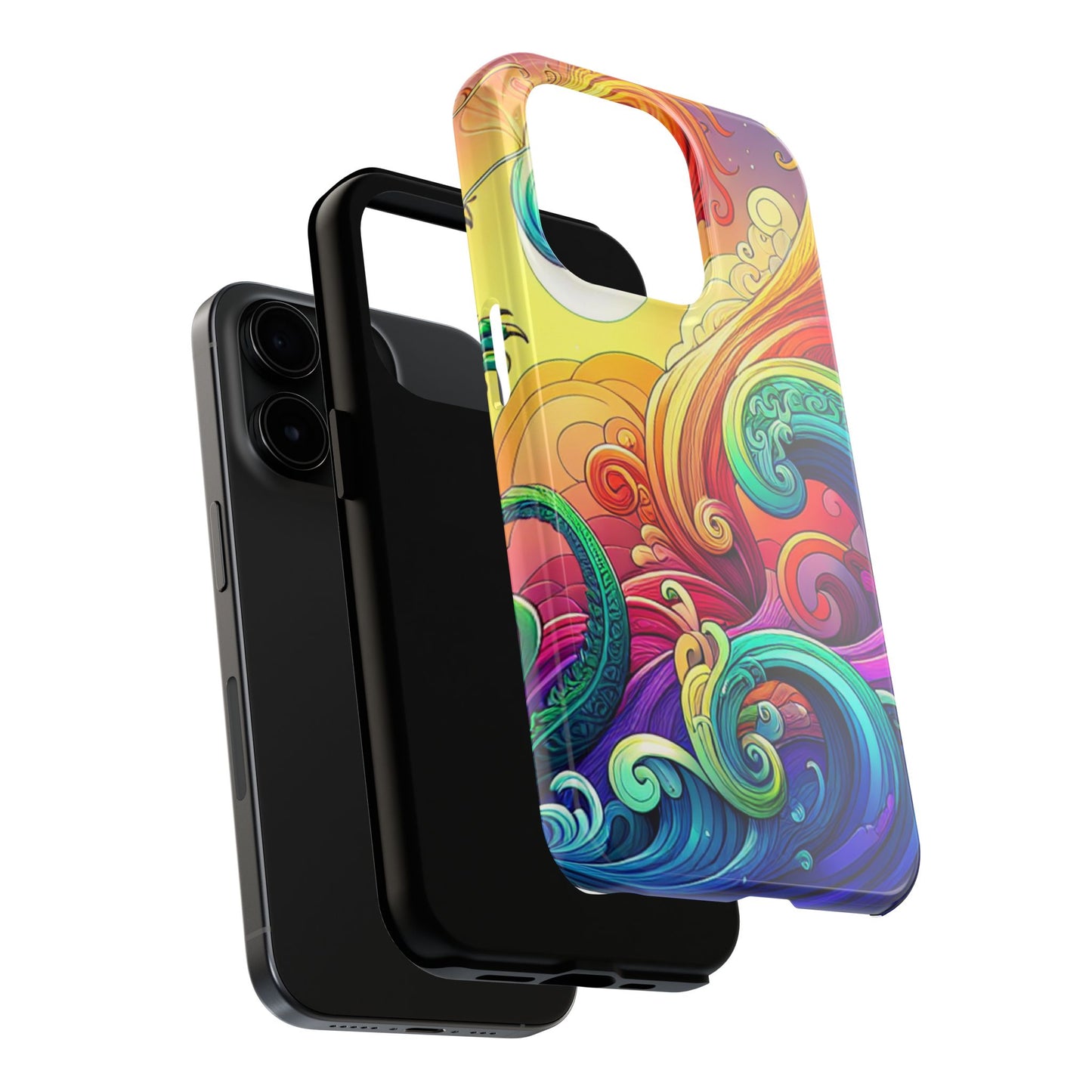 Fantasy Ocean Waves Tough Phone Case - Colorful Protective Cover - for iPhone