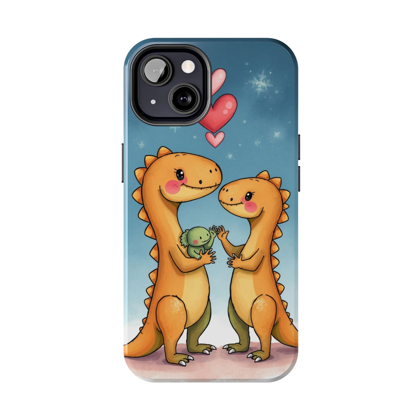 Dino Love Tough Phone Case - Cute & Durable Design for Kids & Parents