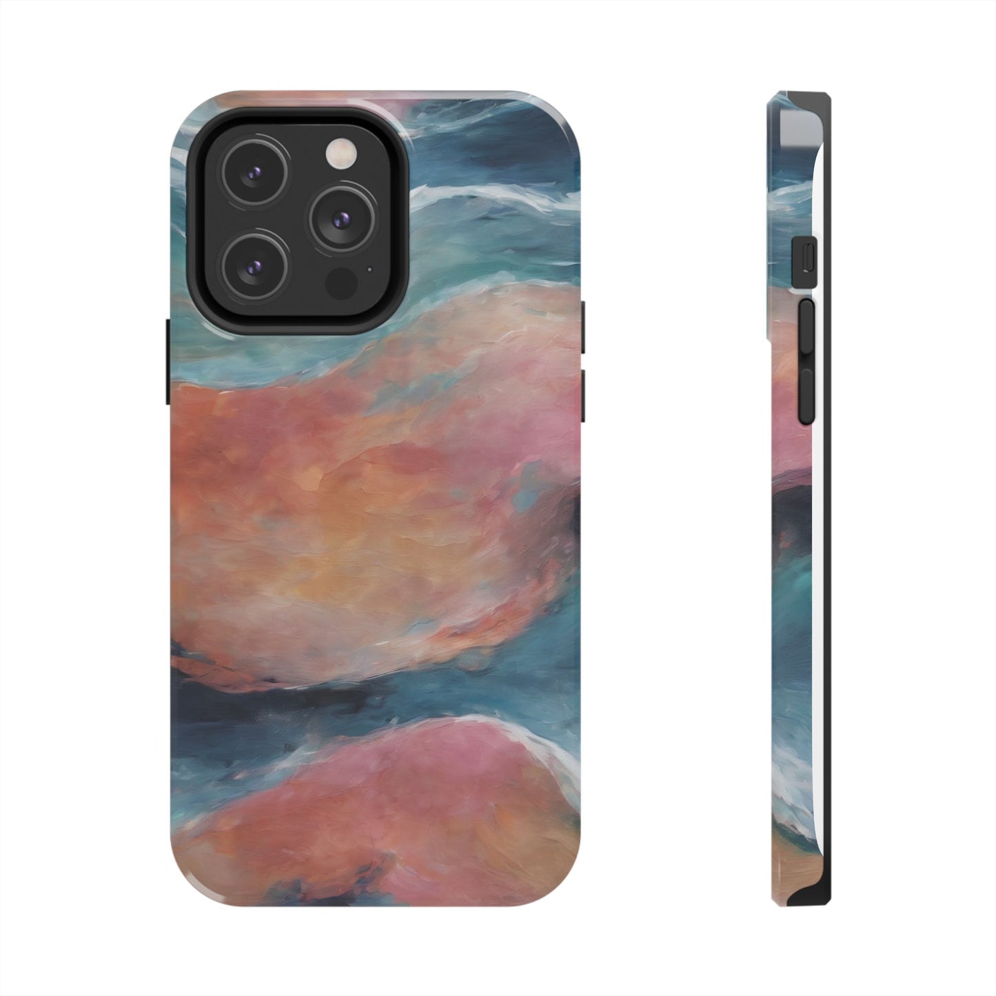 Artistic Painted Sea Tough Phone Case - Abstract Waves Design - for iPhone