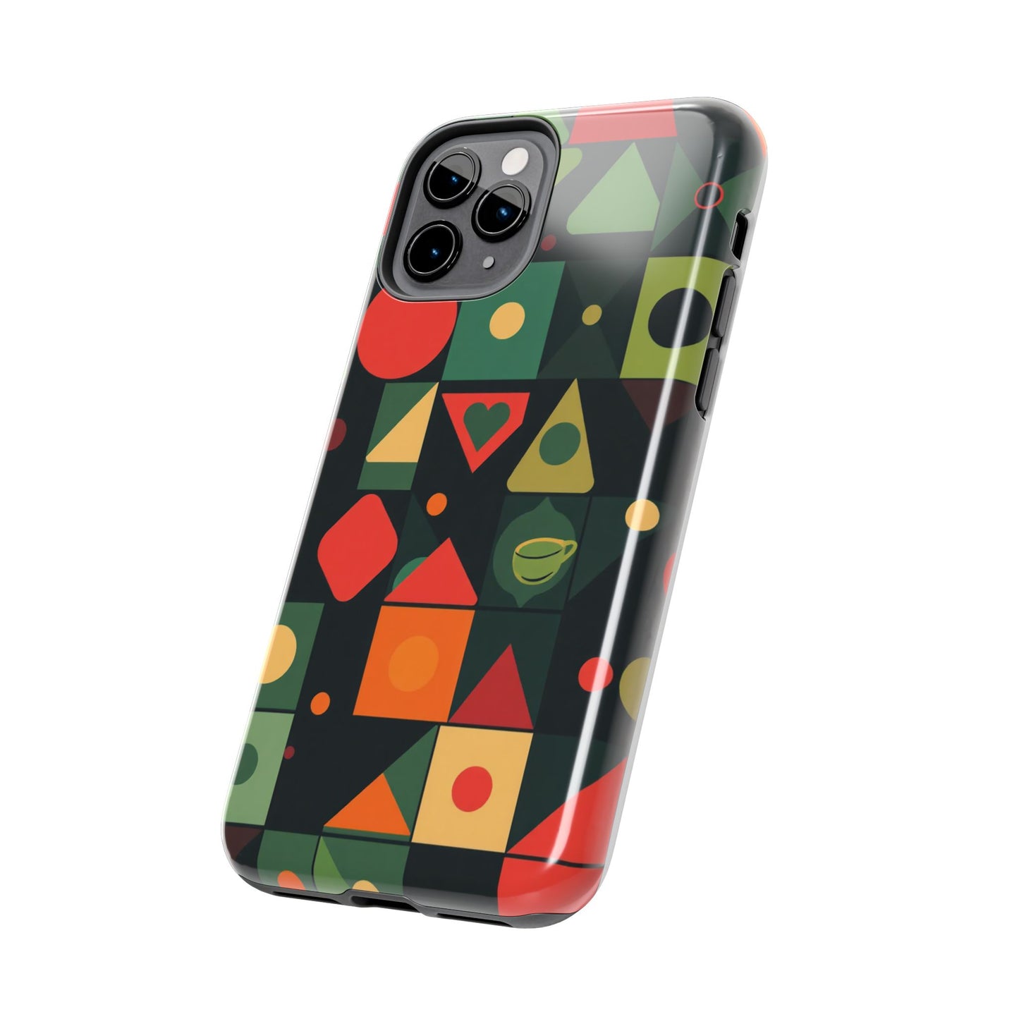 Vibrant Geometric Tough Phone Cases – Stylish Protection for Trendsetters - for iPhone