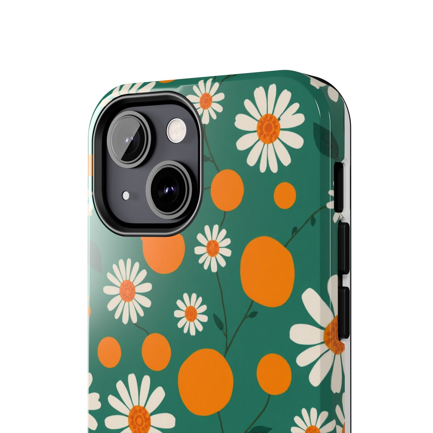 Floral Tough Phone Case - Daisy & Orange Design