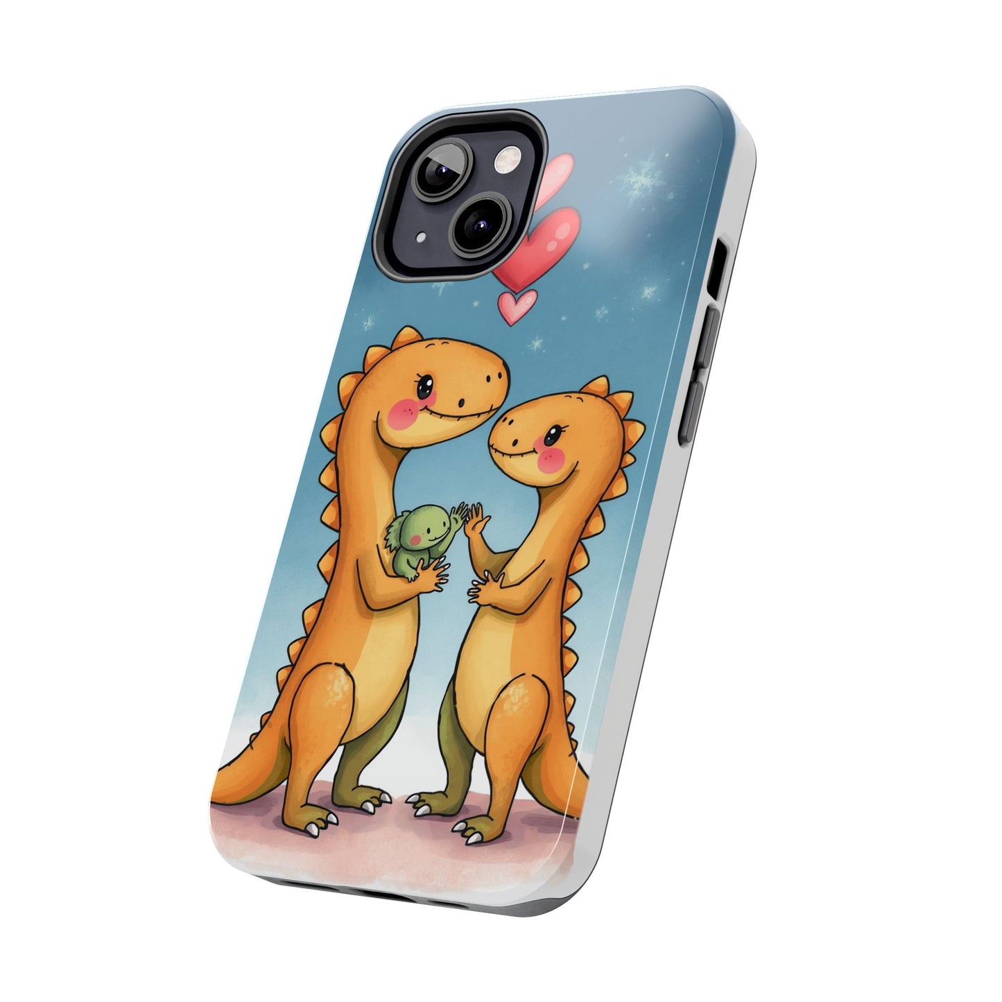 Dino Love Tough Phone Case - Cute & Durable Design for Kids & Parents
